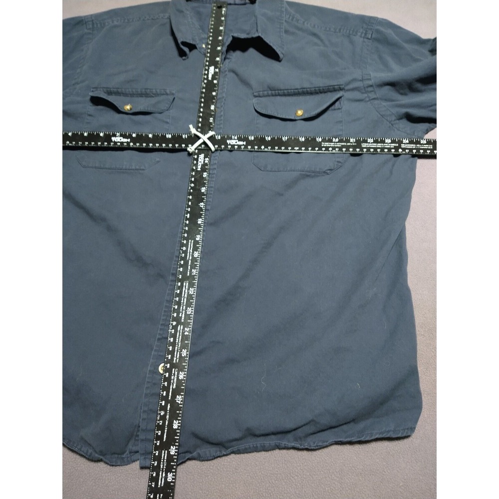 Route 66 Shirt Men XL Black Long Sleeve Button Up Classic Durable Work Pockets - Picture 3 of 7